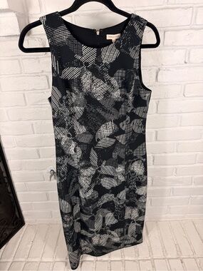 Rebecca Taylor Black White Abstract Sheath Career Dress Size 6